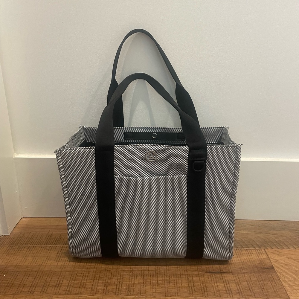 lululemon athletica Black and White Canvas Tote